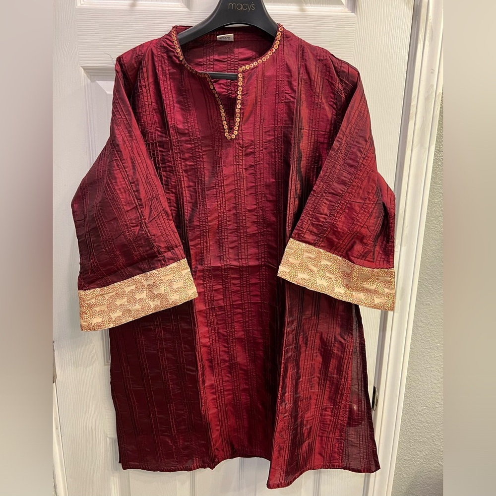 100% pure silk tunic top